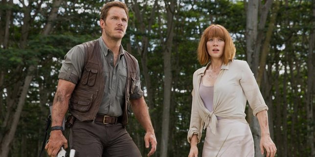 Escena de 'Jurasssic World' con Chris Pratt y Bryce Dallas Howard