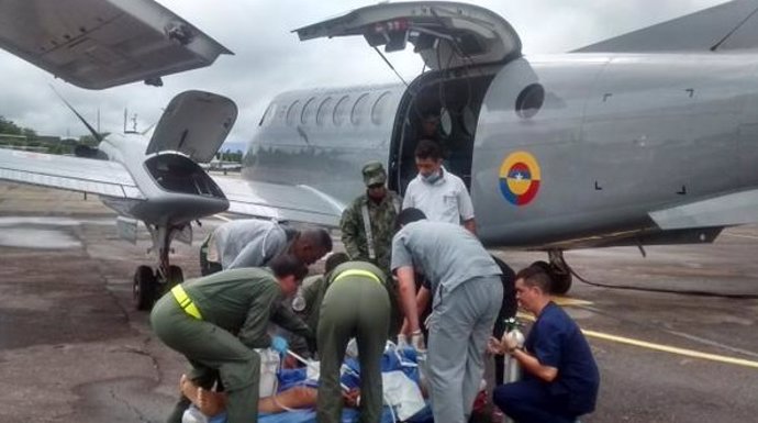 Soldado colombiano herido 