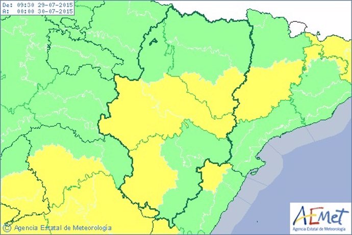 Aviso amarillo por altas temperaturas