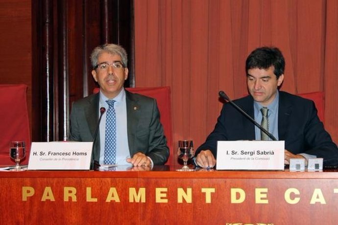 El conseller de Presidencia, Francesc Homs, y Sergi Sabrià 