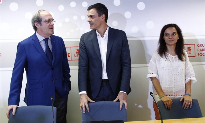 Pedro Sánchez en la reunión del Grupo Socialista de Madrid