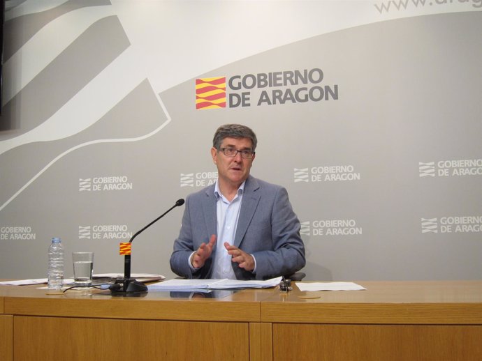 Vicente Guillén, este miércoles en rueda de prensa en el Pignatelli