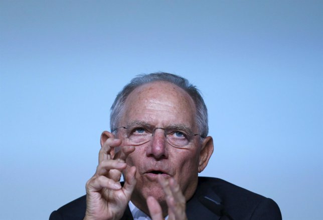 German Finance Minister Schaeuble speaks during a Bundesbank banking congress in