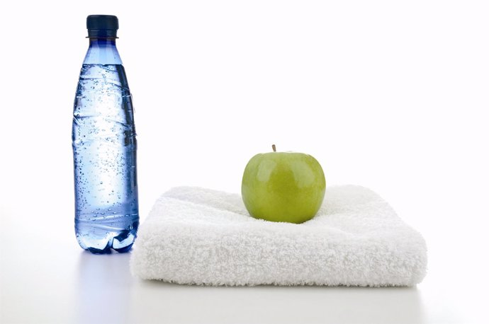 Agua, saludable, sano, manzana,