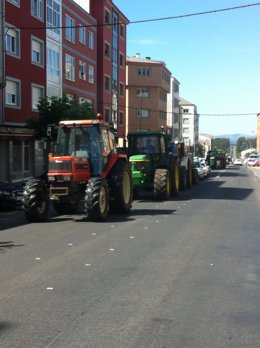 Tractorada en Santa Comba (A Coruña)