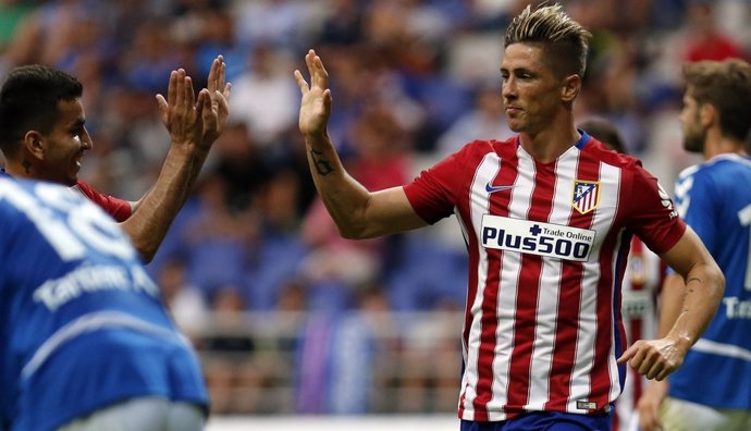 Fernando Torres en el amistoso contra el Oviedo