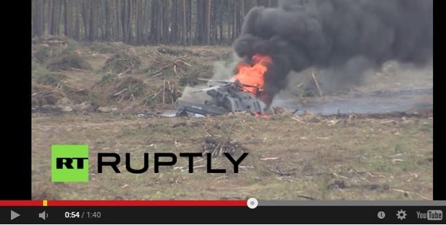 Helicóptero militar ruso siniestrado en Riazán