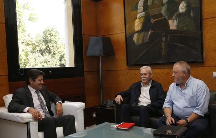 Javier Fernández, Justo Rodríguez Braga y Antonio Pino