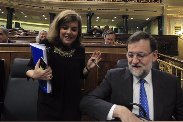 Mariano Rajoy y Soraya Sáenz de Santamaría en el Congreso
