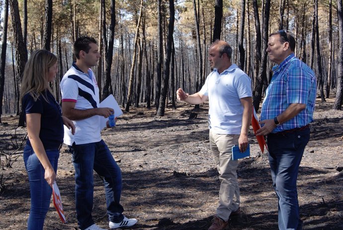 Representantes de Ciudadanos visitan la zona afectada por el incendio de Latedo