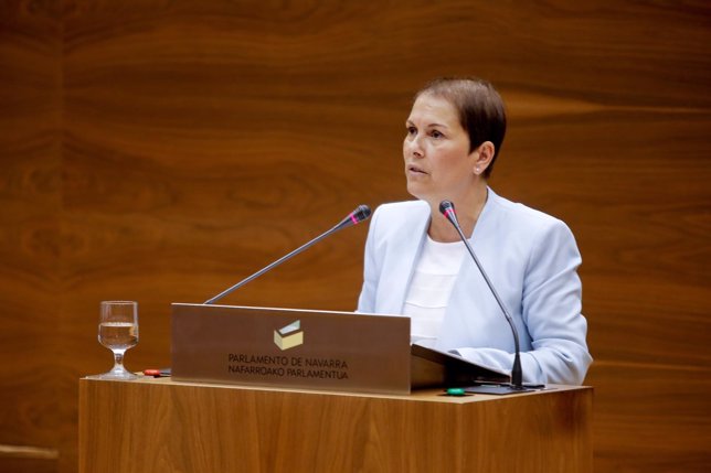 Uxue Barkos, en el debate de su investidura como presidenta de Navarra.