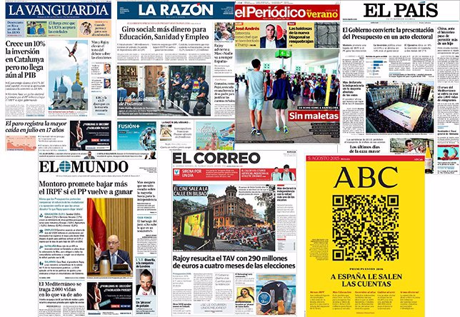 Diarios de España (5 de agosto)