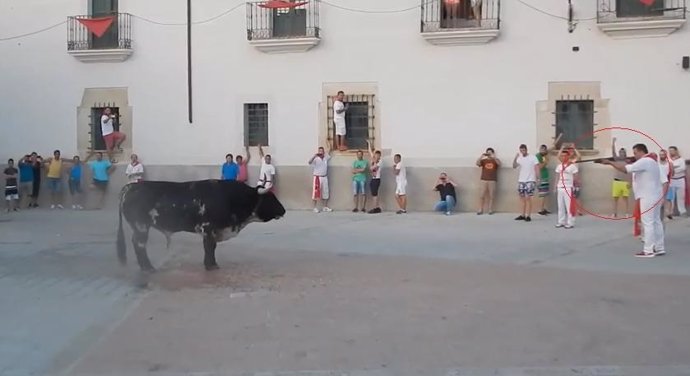Un vecino dispara al toro Guapetón en plena calle