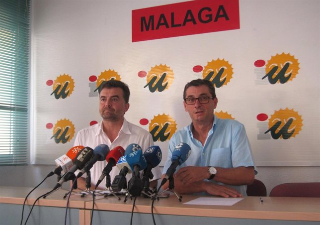 Antonio Maíllo y José Luis Centella, IU, en Málaga