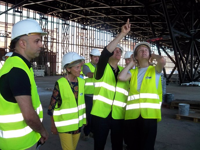 Dominque Perrault durante la visita a las obras del Palacio de Exposiciones