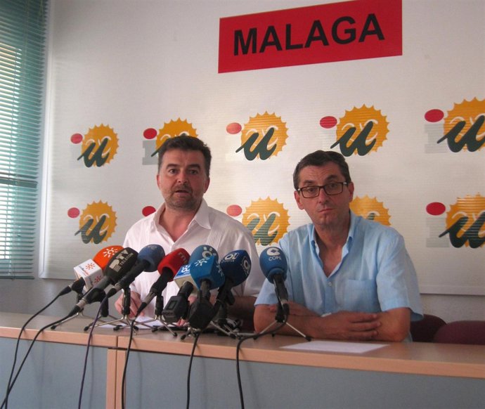 Antonio Maíllo y José Luis Centella, IU, en Málaga