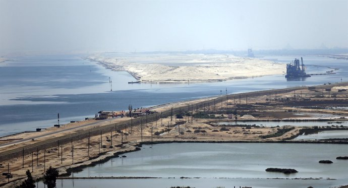 Vista general del Canal de Suez en Egipto