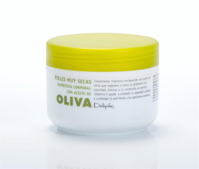 Imagen de un tarro de crema corporal de aceite de oliva