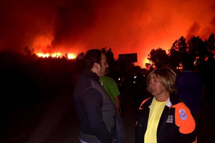 Rosario Cordero, en el incendio de Gata