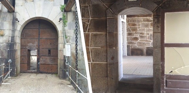 Entrada al Castillo de la Palma e interior del lugar en el que estuvo Tejero