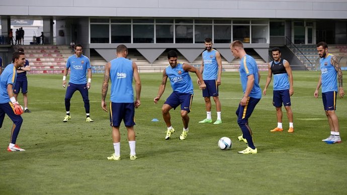 Entrenamiento Barcelona Suárez Ter Stegen