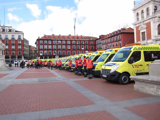 Ambulancias en la Plaza Mayor de Valladolid