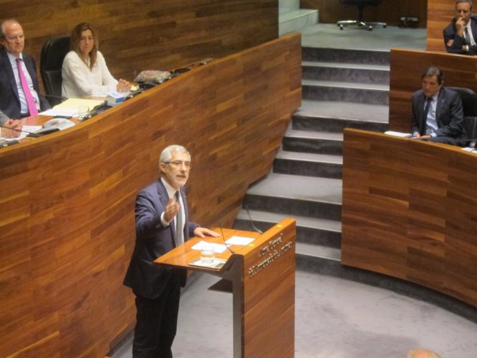 Gaspar Llamazares, en el Pleno de Investidura en la Junta de Asturias