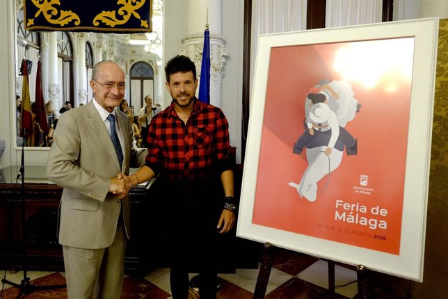De la Torre y el pregonero de Feria Málaga 2015, el cantante Pablo López