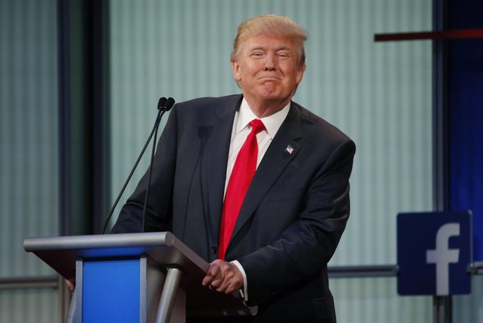 Republican 2016 U.S. Presidential candidate businessman Donald Trump pauses at h