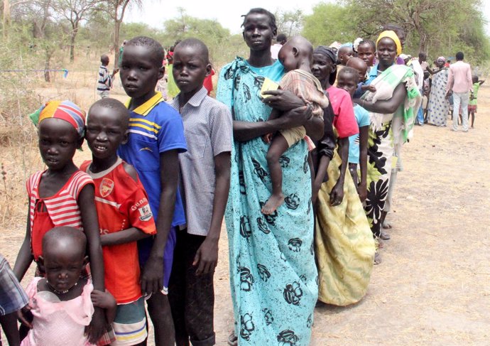 Residents displaced due to the recent fighting between government and rebel forc