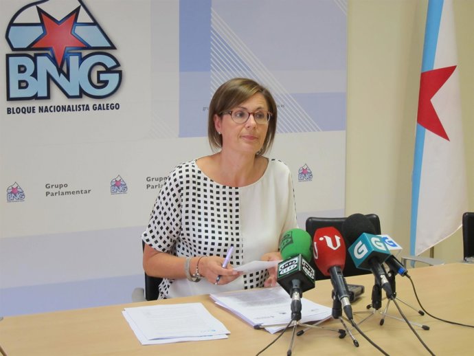 La parlamentaria del BNG Carme Adán en comparecencia de prensa