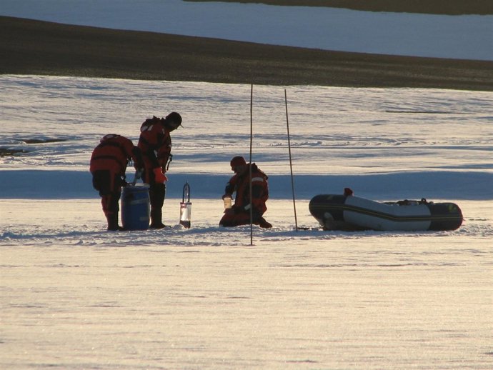 Toma de muestras Antártida