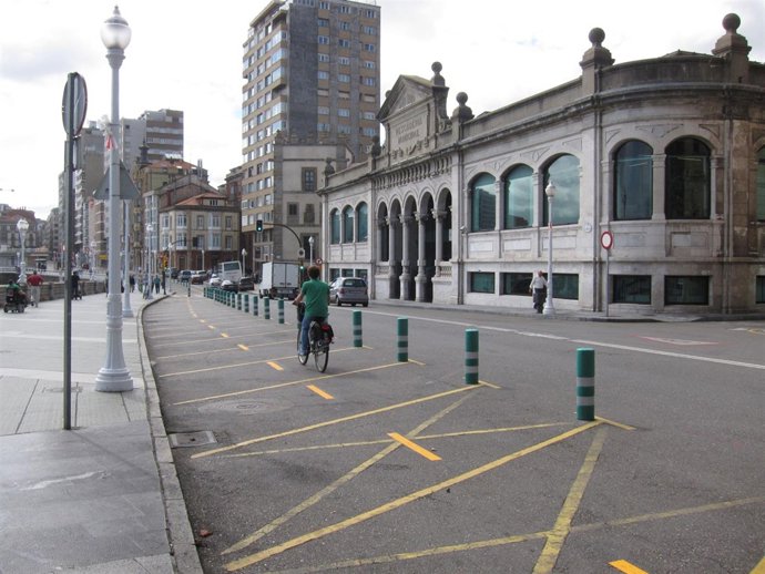Carril bici provisional.
