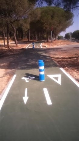 Carril bici entre Palos de la Frontera y Moguer (Huelva).