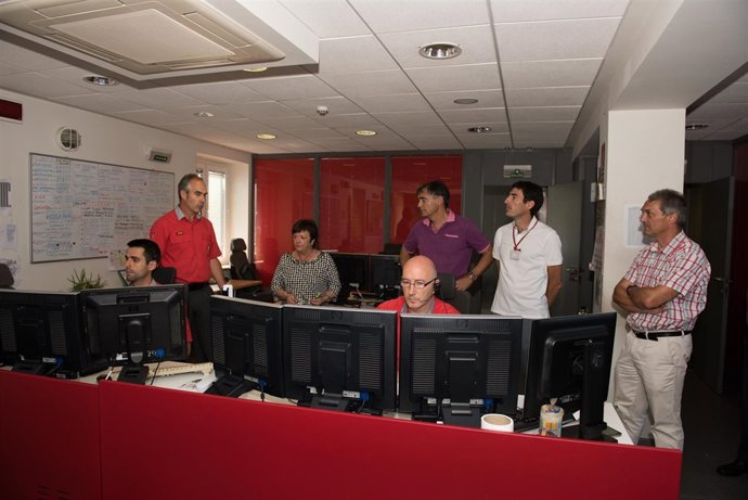 Beaumont en el Centro de Mando y Coordinación de la Policía Foral