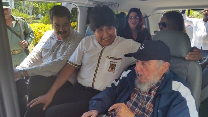 Nicolás Maduro, Evo Morales y Fidel Castro