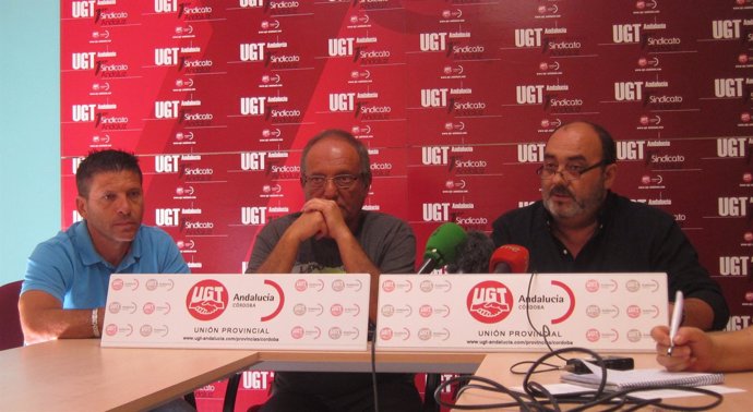 Los sindicalistas Rafael Carmona, Jaime Sarmiento y Carlos Núñez