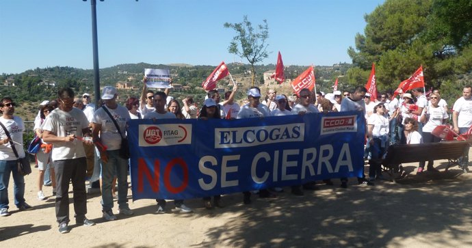 Trabajadores de Elcogas manifestándose en Toledo