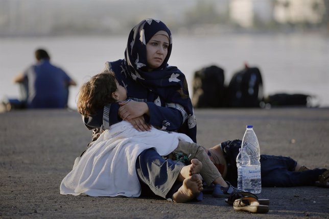 Refugiados sirios llegan a la isla griega de Kos, 