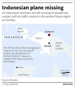 avión desaparecido en Papúa 