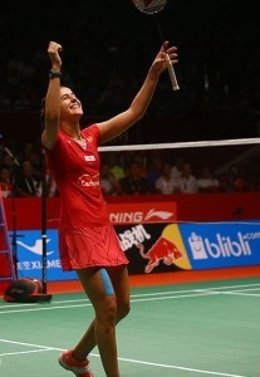La flamante campeona del mundo de bádminton, la española Carolina Marín