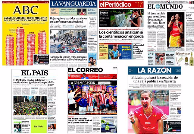 Diarios de España (17 de agosto)