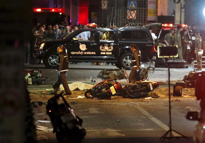 Atentado con moto bomba en Bangkok, Tailandia