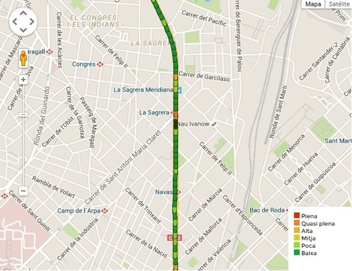 Mapa de las inscripciones en la manifestación de la ANC por la Diada