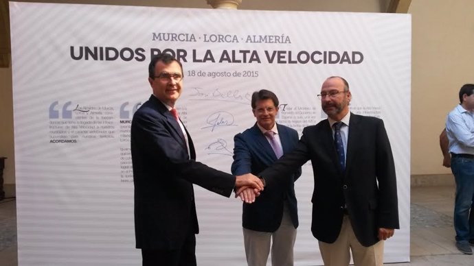 Firma manifiesto entre alcaldes Murcia, Lorca y Almería