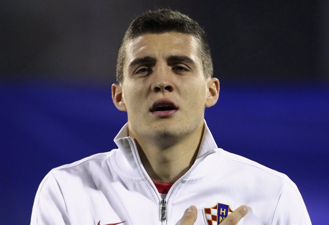 Croatia's Kovacic listens to the national anthem before their 2014 World Cup pla