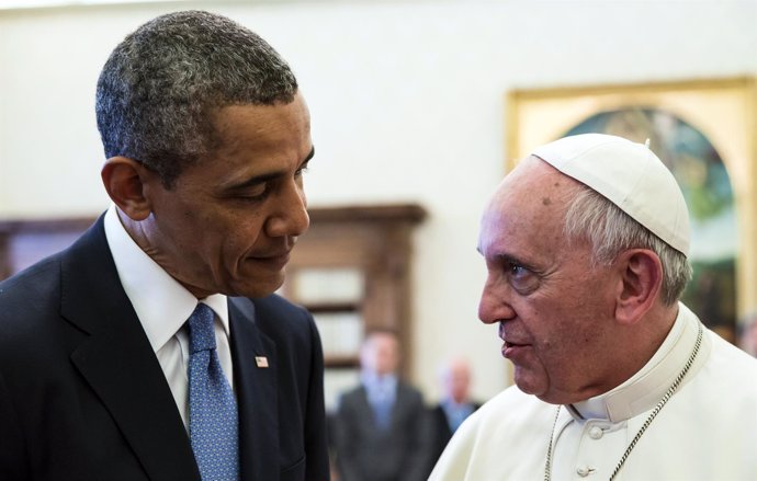 Barack Obama y el Papa Francisco.