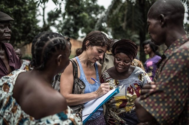 La cooperante de Oxfam Intermón Paula San Pedro en República Centroafricana
