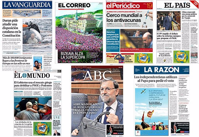Diarios de España (19 de agosto)