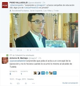 Intercambio de tuits entre PSOE Valladolid y Martínez Bermejo